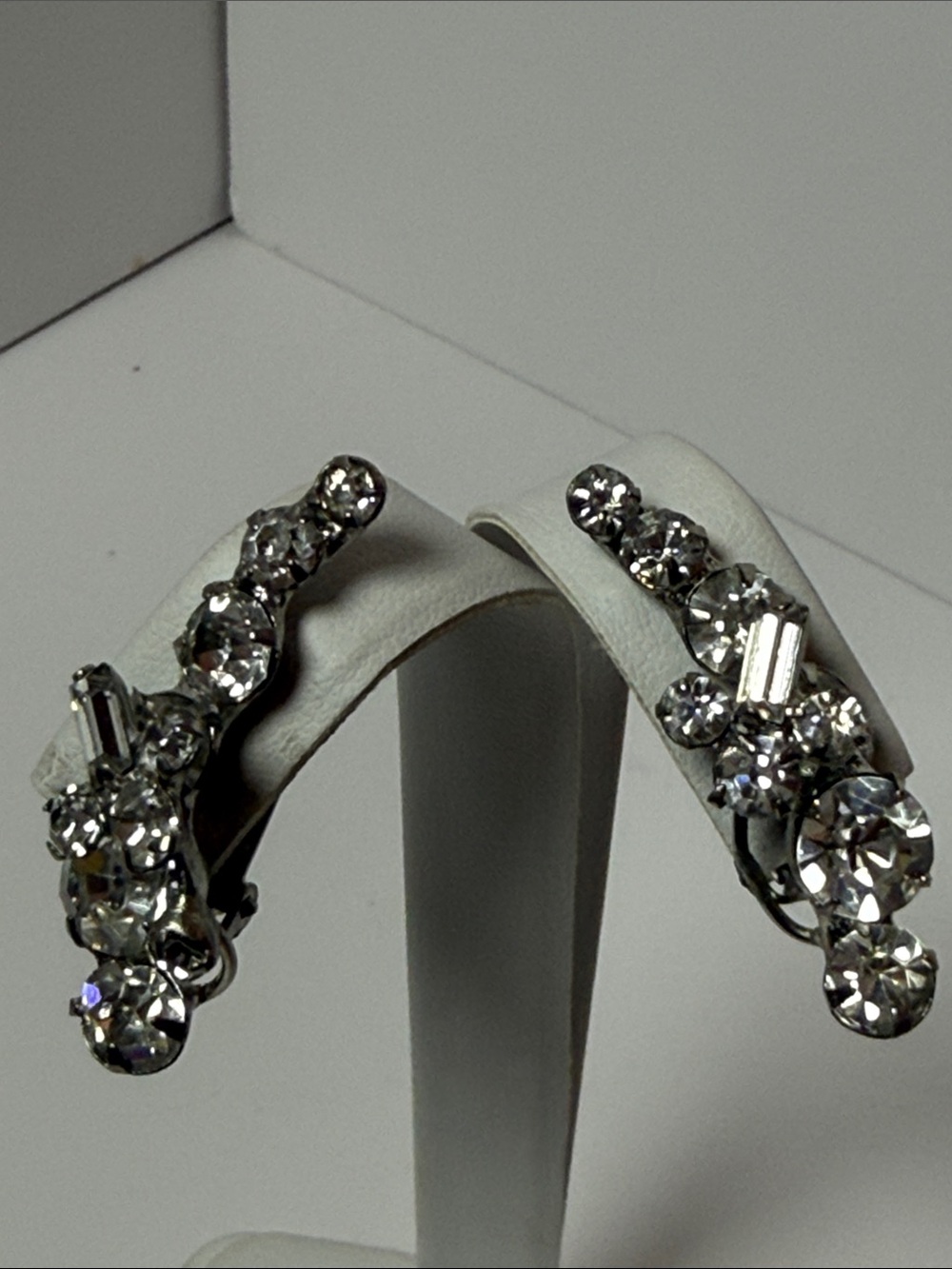 Vintage Crystal  Climber sparkling earrings